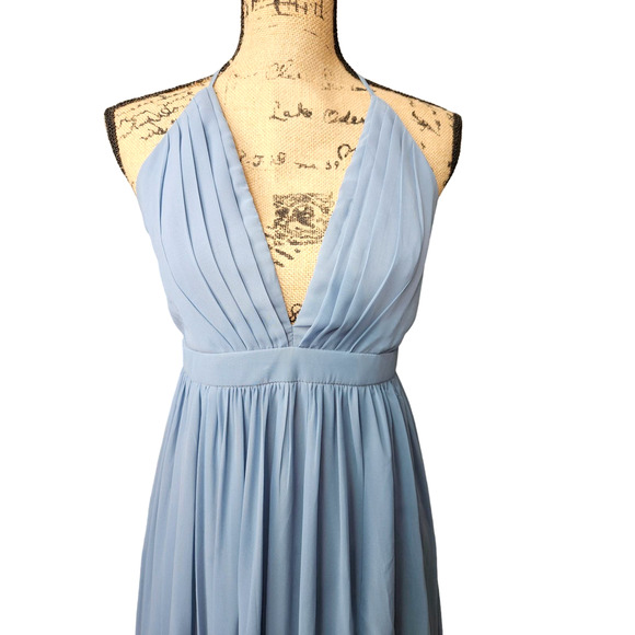 Lulu's Ballroom Bliss Slate Blue Pleated Maxi Dress - Picture 4 of 11